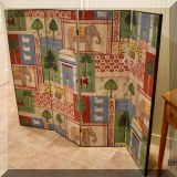 D08. Painted 4-panel screen. 48”h x 64”w 
